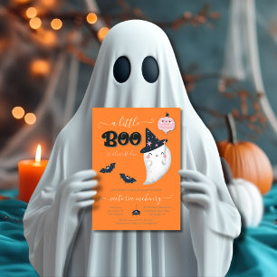 En liten Boo Halloween-inbjudan till barnvakt Inbjudningar