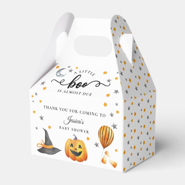 En liten Boo Halloween-Pumpkin Fall Baby Shower Presentaskar (Framsidan Sidan)