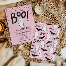 En liten Boo Halloween-Sprinkle-inbjudan till Baby