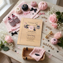 En liten Boo-häxhatt och rosa rosett-barnkalas