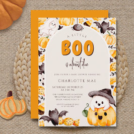 En Liten Boo Pumpa Spöke Halloween Baby Shower Inbjudningar