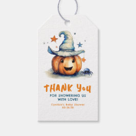 En liten Boo Pumpkin Cute Halloween Baby Shower Presentetikett