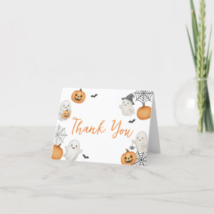 En liten Boo Pumpkin Halloween Baby Shower Tack Kort
