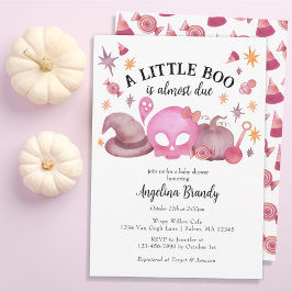 En liten Boo Rosa Girly Halloween Baby Shower Inbjudningar
