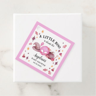 En liten Boo Rosa Halloween Baby Shower Gåvor Etiketter