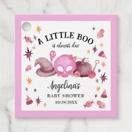 En liten Boo Rosa Halloween Baby Shower Gåvor Etiketter