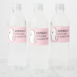 En liten Boo Rosa Halloween Baby Shower Vattenflaskor Etikett