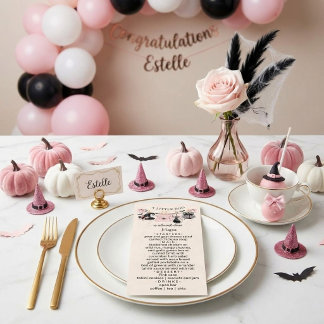 En liten Boo Rosa Halloweenfest Baby Shower Meny