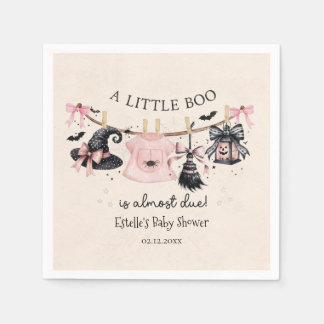 En liten Boo Rosa Halloweenfest för Baby Shower Pappersservett