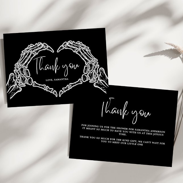 En liten Boo Skull Halloween Baby Shower Tack Kort (Skapare uppladdad)