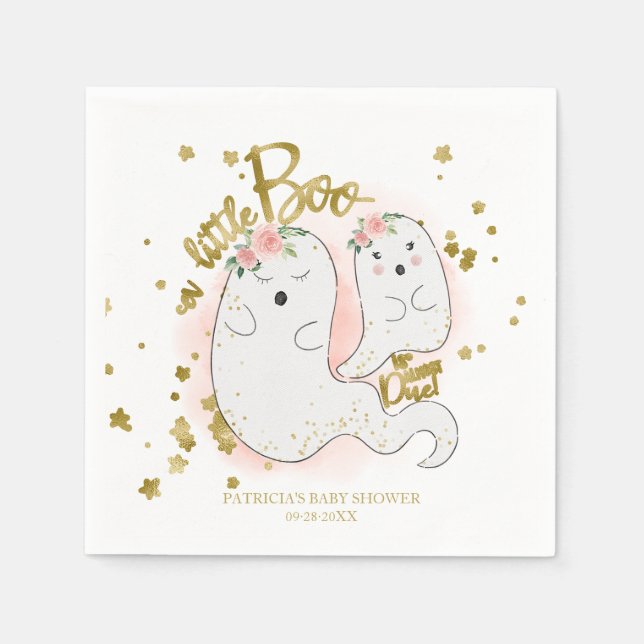 En liten boo söt Halloween-flicka bebis-babyshower Pappersservett (Framsidan)