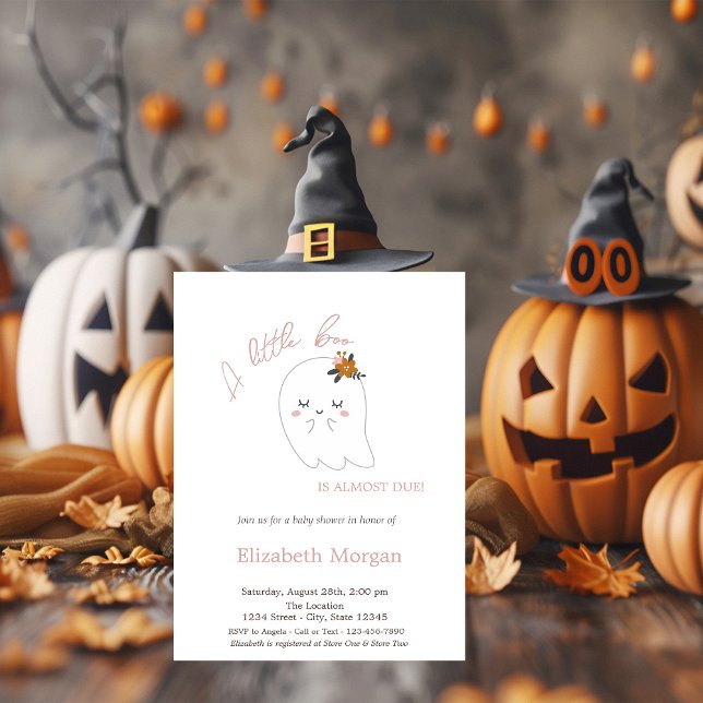 En liten boo söt spök-strippad Halloween Inbjudningar (Skapare uppladdad)