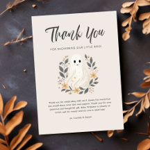 En liten Boo-spöke Halloween Baby Shower Tack