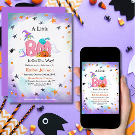 En liten Boo-spöke, uggla Halloween-barnkalas Inbjudningar