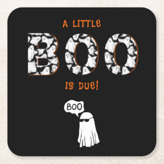 En liten Boo väntas Spökskum Bebis-babyshower Underlägg Papper Kvadrat