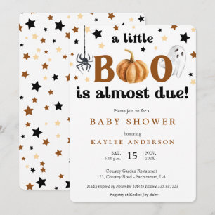 En liten boon Halloween-babyduschinbjudan Inbjudningar