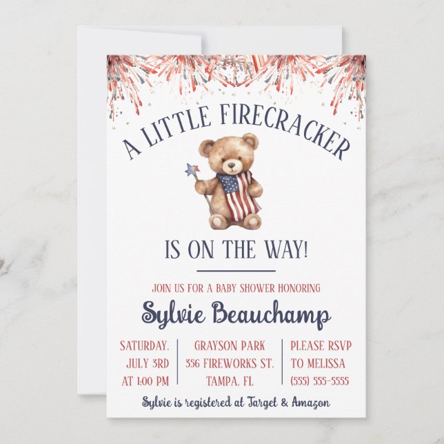 En liten brandkår är på väg! Baby Shower Inbjudningar (Framsida)