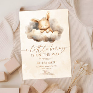 En liten bunny är på väg! Clouds Baby Shower Inbjudningar