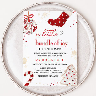 En liten bunt av Joy Jul Baby Shower Inbjudningar