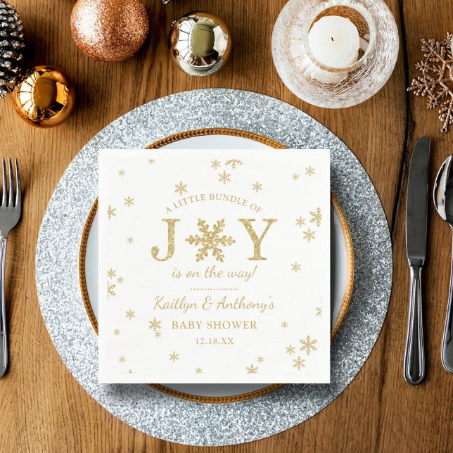 En liten bunt av joy-julstötfångare pappersservett (Skapare uppladdad)