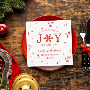 En liten bunt av joy-julstötfångare pappersservett