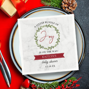 En liten bunt av joy-julstötfångare pappersservett