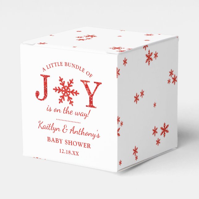 En liten bunt av joy-julstötfångare presentaskar (Framsidan Sidan)