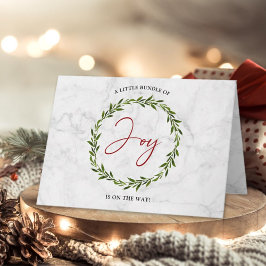 En liten bunt av joy-julstötfångare tack kort