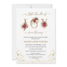 En liten bunt av Joy Poinsettia Guld Baby Shower