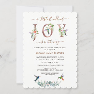 En liten bunt av Joy Rosa Hibiscus Baby Shower Inbjudningar