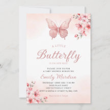En liten Butterfly söt Boho-rosa-flickdusch