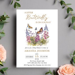 En liten Butterfly WildblomBaby Shower Inbjudningar