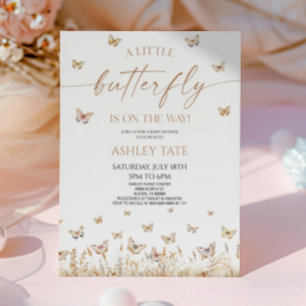 En liten Butterfly WildblomBaby Shower Inbjudningar