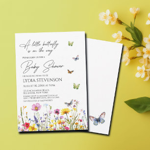 En liten Butterfly WildblommBaby Shower Inbjudningar