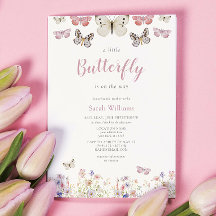 En liten Butterfly Wildblommor Garden Baby Shower