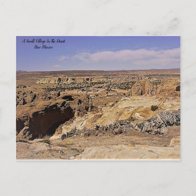En liten by i New mexico-öknen Vykort (Framsida)