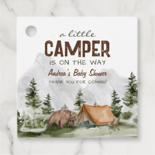 En liten Camper är på väg Baby Pojke Babyshower Gåvor Etiketter