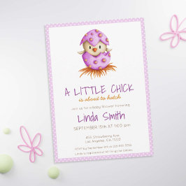 En liten Chick är på väg till Hatch Rosa Baby Bird Inbjudningar