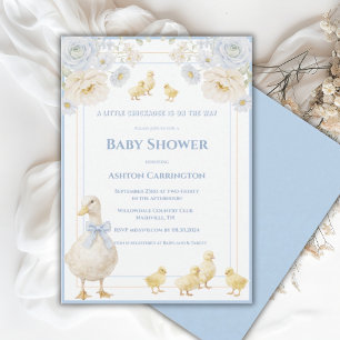 En liten chickadee blå gul söt baby shower inbjudningar
