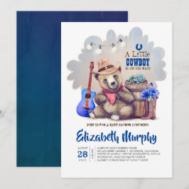 En liten cloboy är på hans sätt att föda babyskor inbjudningar