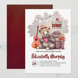 En liten cloboy är på hans sätt att föda babyskor inbjudningar