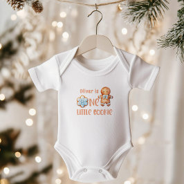 En liten Cookie jul blå pojke 1-års födelsedag T Shirt
