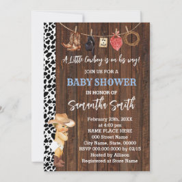 En liten Cowboy är hans Westerna babyskor Inbjudningar