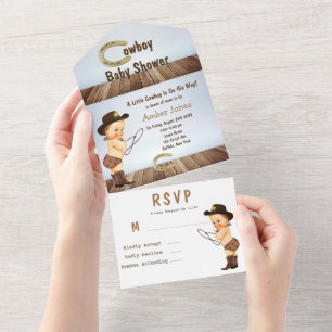 En liten cowboy är på väg Baby Shower