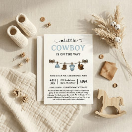 En liten cowboy är på väg Baby Shower Inbjudningar