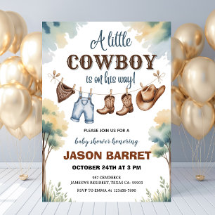 "En liten Cowboy är på väg" Baby Shower Inbjudningar