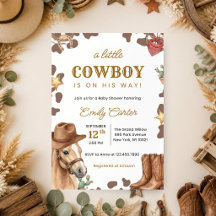 En liten cowboy är på väg Baby Shower