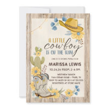 En liten cowboy är på väg Blå Gul Western