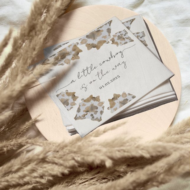 En liten Cowboy är på väg. Pappersservett (cowboy napkins)