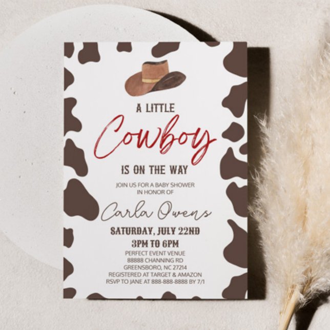 En liten Cowboy är på väg! Rodeo Baby Shower Inbjudningar (Skapare uppladdad)
